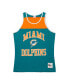 Фото #3 товара Men's Teal, Orange Miami Dolphins Gridiron Classics Heritage Colorblock Tank Top