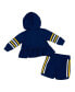 Girls Infant Navy Michigan Wolverines Spoonful Full-Zip Hoodie and Shorts Set