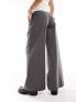 Фото #5 товара Miss Selfridge Petite fold over waistband trouser in grey