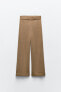 Фото #1 товара Однотонные брюки из смесового льна с широкими штанинами ZARA