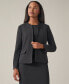 ფოტო #2 პროდუქტის Petite Collarless Open-Front Blazer