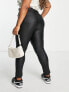 Simply Be high waist coated skinny jean in black