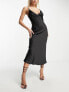 Фото #4 товара ASOS DESIGN Fuller bust high apex satin maxi slip dress in black
