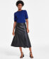 ფოტო #1 პროდუქტის Women's Paneled Faux-Leather Midi Skirt