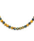 ფოტო #2 პროდუქტის Plain Simple Western Jewelry Mixed Grey Blackish Alternating Brown Tiger eye Round 10MM Bead Strand Necklace For Women Silver Plated Clasp 20 Inch