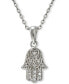 Cubic Zirconia Hamsa Pendant in Sterling Silver