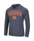 Фото #3 товара Men's Heathered Navy Auburn Tigers Big and Tall Wingman Raglan Hoodie T-shirt