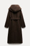 Фото #4 товара Пальто из смесовой шерсти manteco с капюшоном — zw collection ZARA