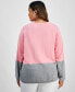 ფოტო #2 პროდუქტის Plus Size Argyle Colorblocked Sweater