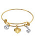 ფოტო #16 პროდუქტის 14K Gold-Dipped Heart and Initial Crystal Charm Bracelet