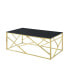 Фото #7 товара Rectangular Glass Top Coffee Table with Stainless Steel Frame