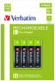 Фото #3 товара Одноразовые батарейки AAA Verbatim Nickel-Metal Hydride (NiMH) 4 шт. 1.2 V 950 mAh