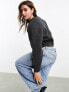 Фото #3 товара Monki v neck knitted sweater in dark grey melange