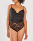 Фото #1 товара Боди iCollection Lace and Satin Cowl Neck Lingerie