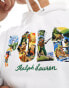 Фото #4 товара Polo Ralph Lauren floral logo print hoodie in white