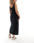 Mamalicious Maternity 2 function nursing button through maxi sundress in black