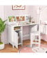 Фото #2 товара Wooden Kids Study Desk and Chair Set with Storage Cabinet and Bulletin Board