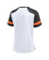 Women's White/Black Cincinnati Bengals Foiled Primary Lace-Up T-Shirt Черно-белый, XS - фото #2