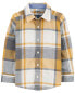 Toddler Plaid Cotton Long-Sleeve Button-Down Shirt - Plaid 3T