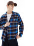 Obey ray plaid heavyweight shirt in navy