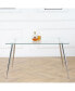 Фото #1 товара 51" Rectangular Glass Dining Table, Chrome Metal Legs