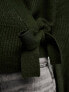 Фото #5 товара Object wrap front knitted cardigan in deep green