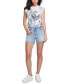 ფოტო #7 პროდუქტის Women's Tobacco Palms Printed Corset T-Shirt