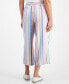 Фото #2 товара Petite Striped Wide-Leg Cropped Pants, Created for Macy's