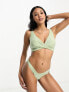 ASOS DESIGN Fuller Bust mix and match underwired wrap bikini top in sage green