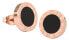 Pink plated steel earrings with black center KE-015
