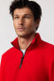 Фото #4 товара Erkek Dik Yaka Tüylenme Yapmayan Soğuk Geçirmez Standart Fit Rahat Kesim Kırmızı Polar Sweatshirt