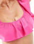Фото #6 товара & Other Stories frill detail bikini top in pink