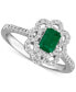ფოტო #1 პროდუქტის Costa Smeraldas Emeralds (3/8 ct. t.w.) & Vanilla Diamond (1/3 ct. t.w.) Halo Ring in Platinum