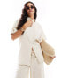 Фото #1 товара ASOS DESIGN oversized shirt co-ord with linen in neutral