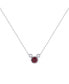 Фото #1 товара LuvMyJewelry round Ruby Gemstone Round Natural Diamond 14K White Gold Birthstone Necklace
