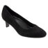 Trotters Fab T1905-003 Womens Black Narrow Suede Slip On Pumps Heels Shoes