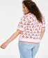 Фото #2 товара Trendy Plus Size Cherry Jacquard Short-Sleeve Sweater, Created for Macy's