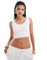 In The Style knitted cropped vest top in white