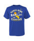 ფოტო #3 პროდუქტის Preschool Girls and Boys Royal Los Angeles Rams Super Bowl LVI Champions Hard Count Hometown T-shirt