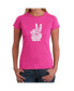 ფოტო #2 პროდუქტის Women's Word Art T-Shirt - Peace Fingers