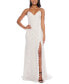 Фото #1 товара Juniors' Glitter Lace Open-Back Sleeveless Gown