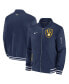Men's Navy Milwaukee Brewers Authentic Collection Full-Zip Bomber Jacket
