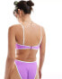 Фото #3 товара ASOS DESIGN contrast binding hidden underwire crop bikini in bright pink