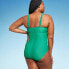 Фото #3 товара Women's Twist-Front Square Neck Full Coverage One Piece Swimsuit with Tummy