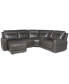 Фото #21 товара CLOSEOUT! Blairemoore 5-Pc. Leather Power Chaise Sectional with 1 USB Console and 1 Power Recliner, Created for Macy's