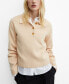 ფოტო #1 პროდუქტის Women's Buttoned Collar Knit Sweater