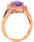 ფოტო #3 პროდუქტის Grape Amethyst (3/4 ct. t.w.), Passionfruit Tourmaline (5/8 ct. t.w.), Chocolate Diamond (1/10 ct. t.w.) & Nude Diamond (1/20 ct. t.w.) Statement Ring in 14k Rose Gold