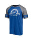 Фото #3 товара Men's Heather Royal Los Angeles Dodgers Utility Two-Stripe Raglan Tri-Blend T-shirt