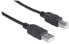 Фото #8 товара Manhattan USB-A to USB-B Cable - 3m - Male to Male - 480 Mbps (USB 2.0) - Equivalent to USB2HAB3M - Hi-Speed USB - Black - Lifetime Warranty - Polybag - 3 m - USB A - USB B - USB 2.0 - Male/Male - Black