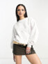 Weekday Essence standard sweatshirt in white